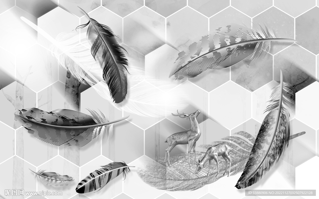 现代 欧式新灰色画 TIF分层