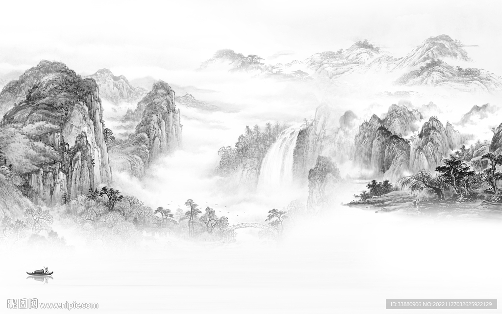 简约 最新客厅山水 tiF分层