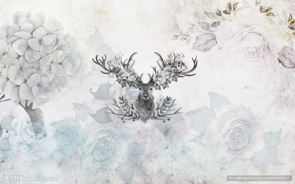 现代 新灰色无框画 TIF分层