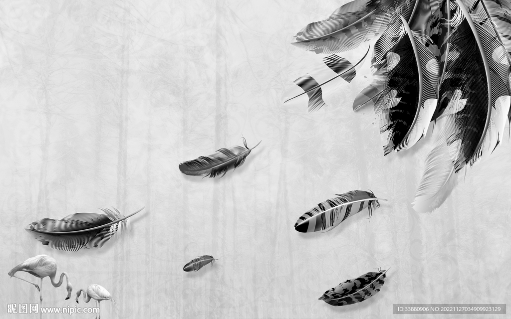 简约 新灰色无框画 TIF分层