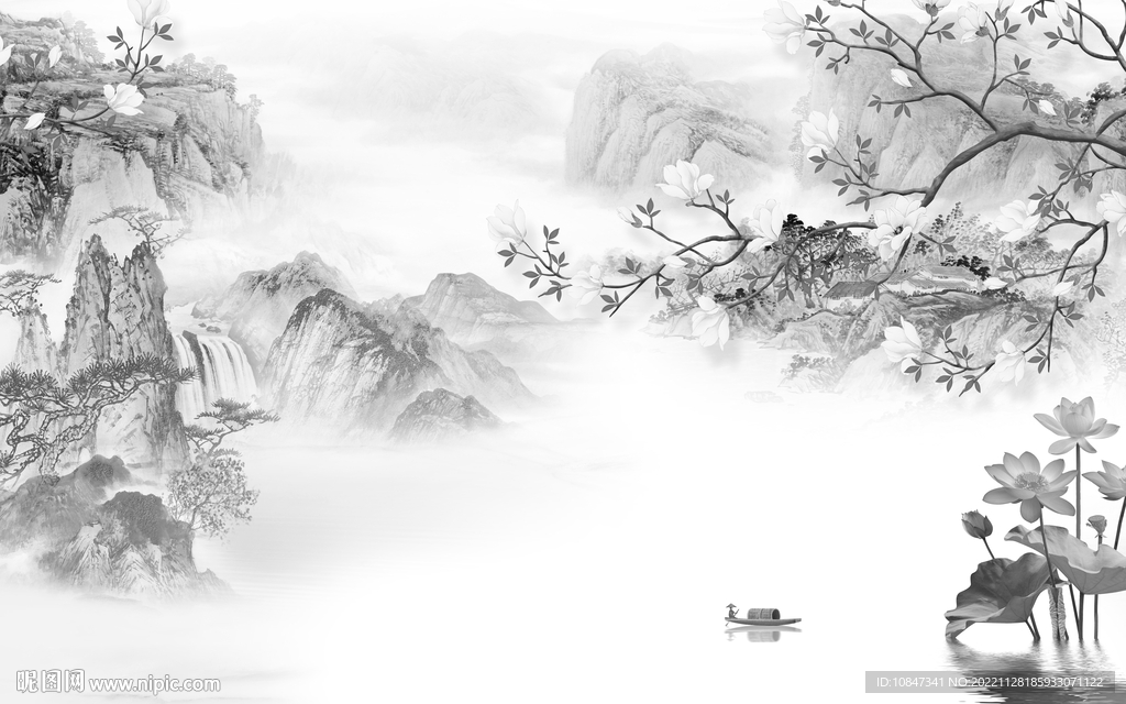 新款 高雅灰色山水 tIF分层