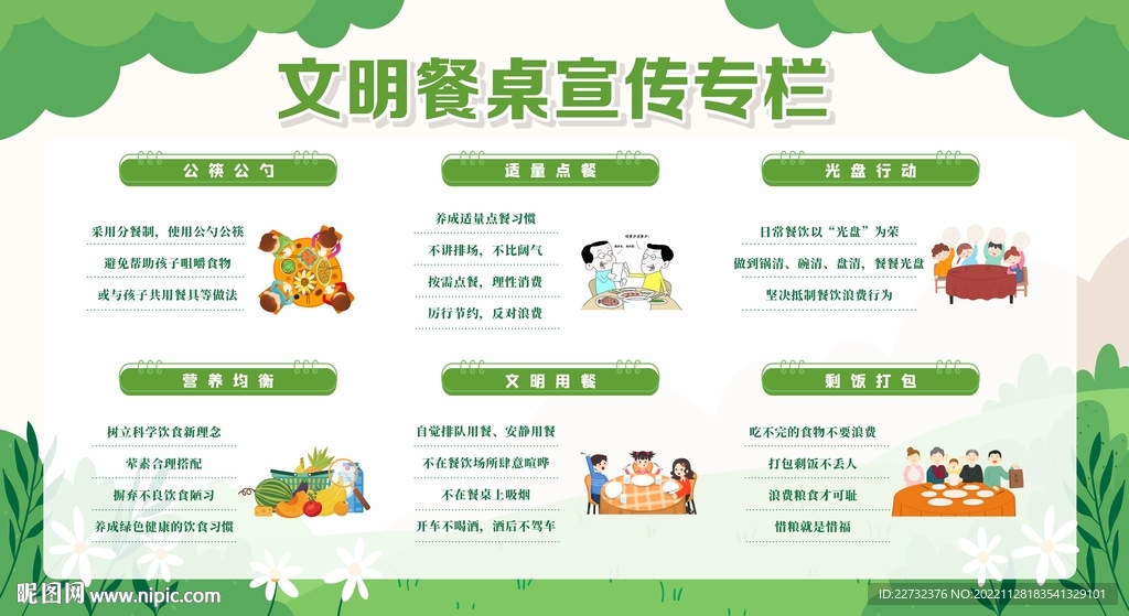 文明餐桌展板