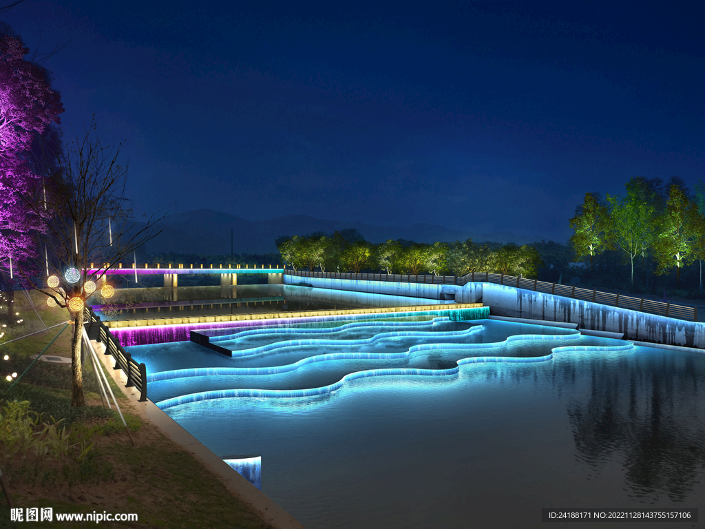 网红一江二岸亮化PSD