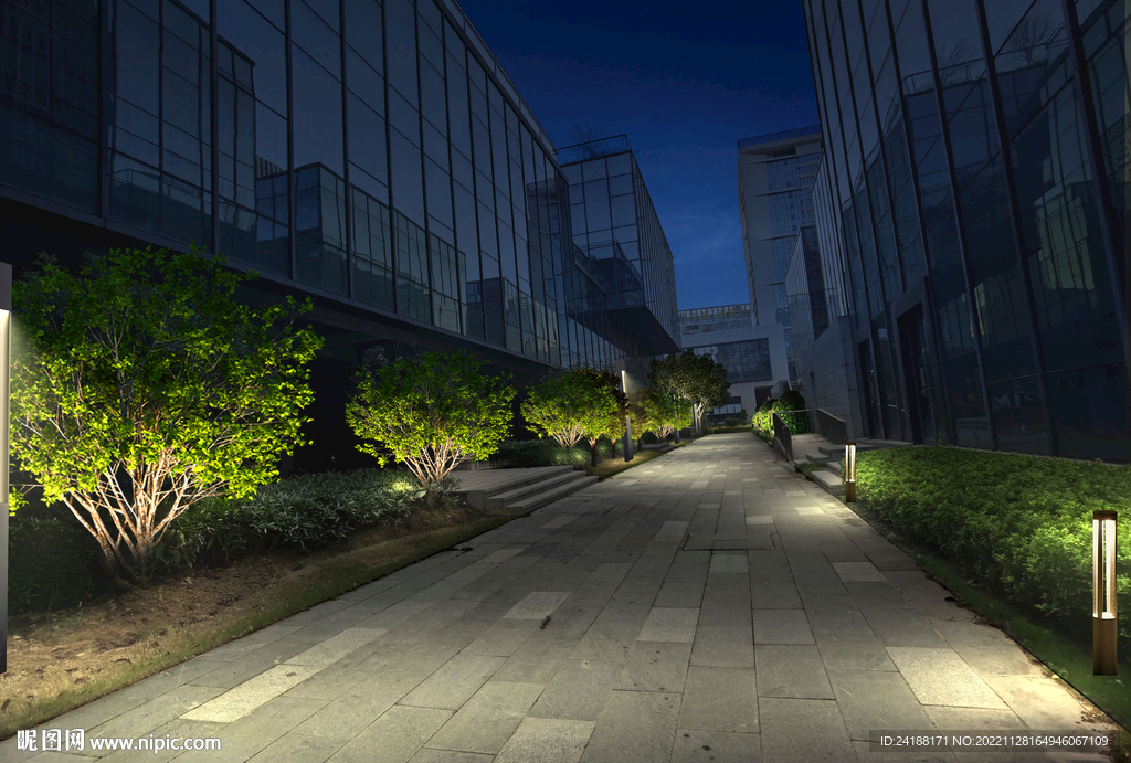 小区园林景观夜景