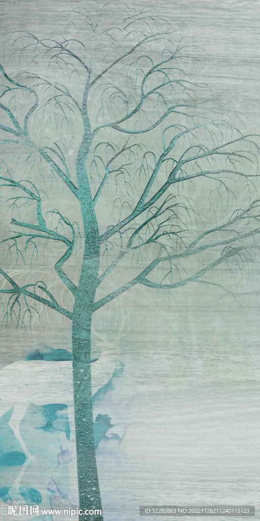 新品 玄关山水新画 TIF分层