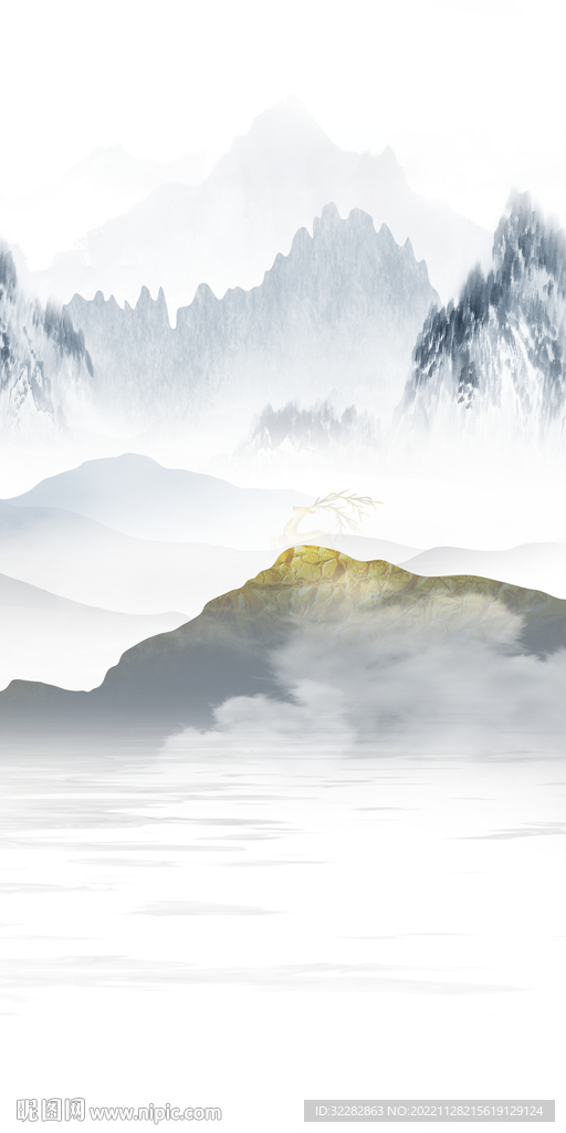 新品 山水风景玄关 TIf分层