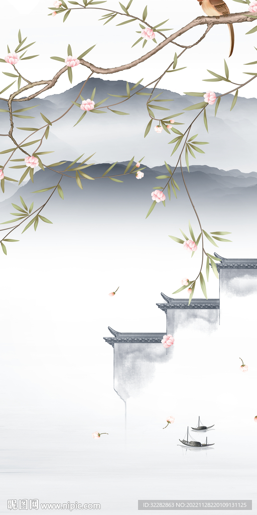 高清 山水风景玄关 TIf分层