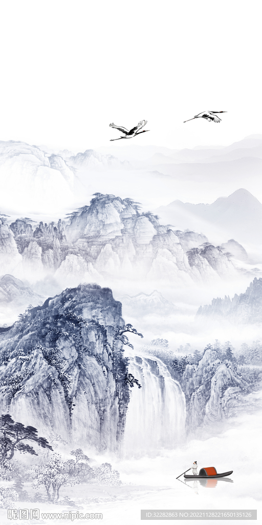 新品 简约山水玄关 TIf分层