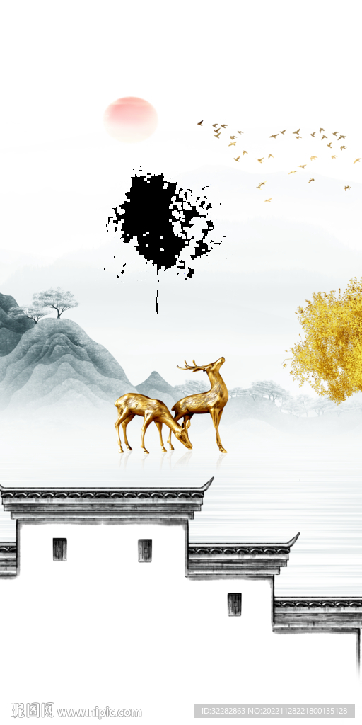 最新 简约山水玄关 TIf分层