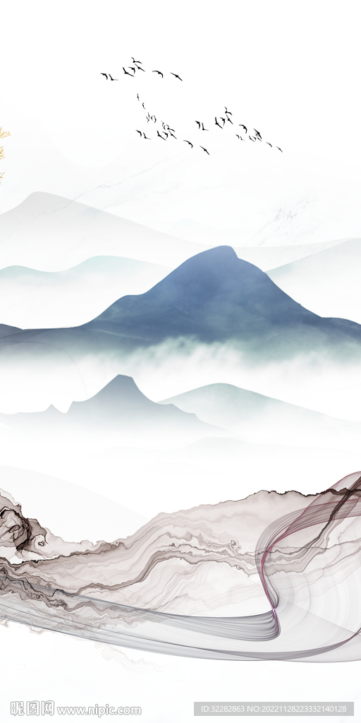 最新中式山水玄关 TIf分层