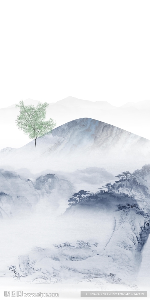 别墅 极简山水玄关 TIf分层