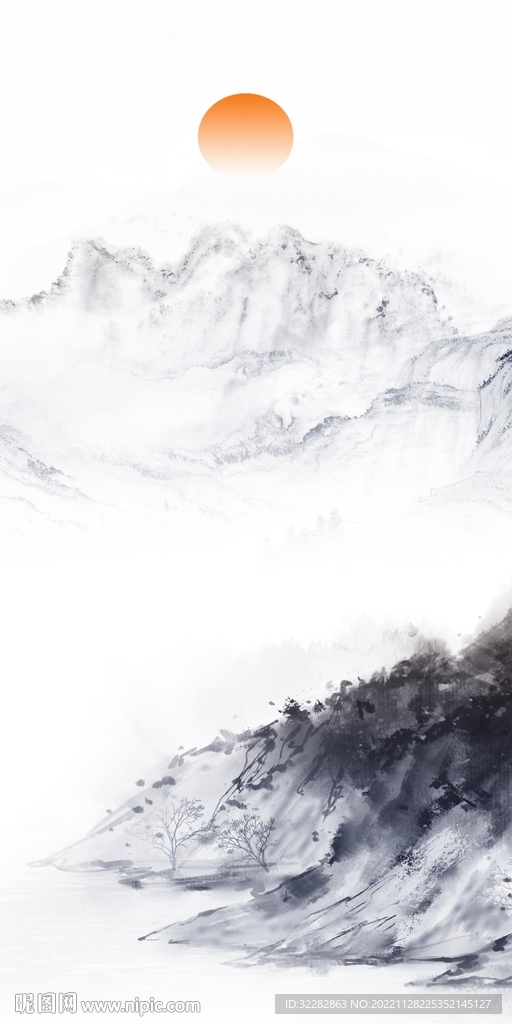 高档 简约山水玄关 TIf分层