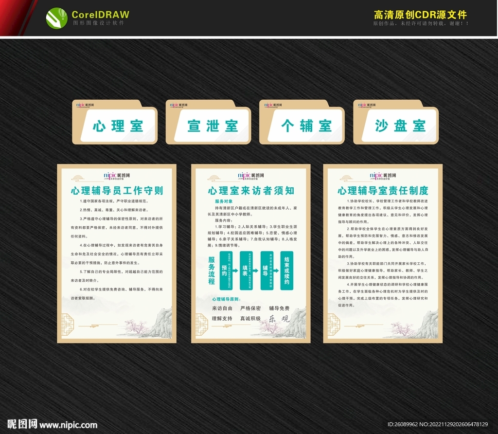 咨询室制度 心理室科室牌