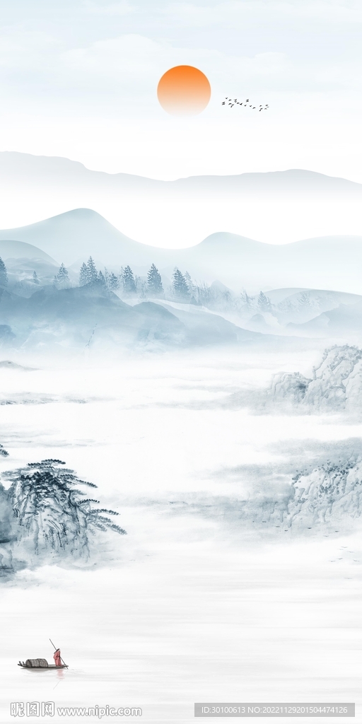 爆款 新山水画玄关 TiF分层