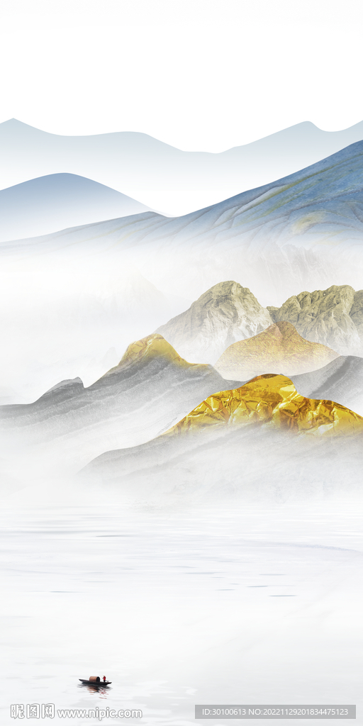 最 新山水画玄关 TiF分层图