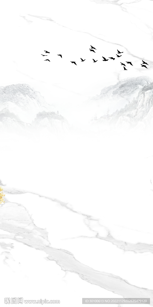 白色 人气玄关山水 TiF分层