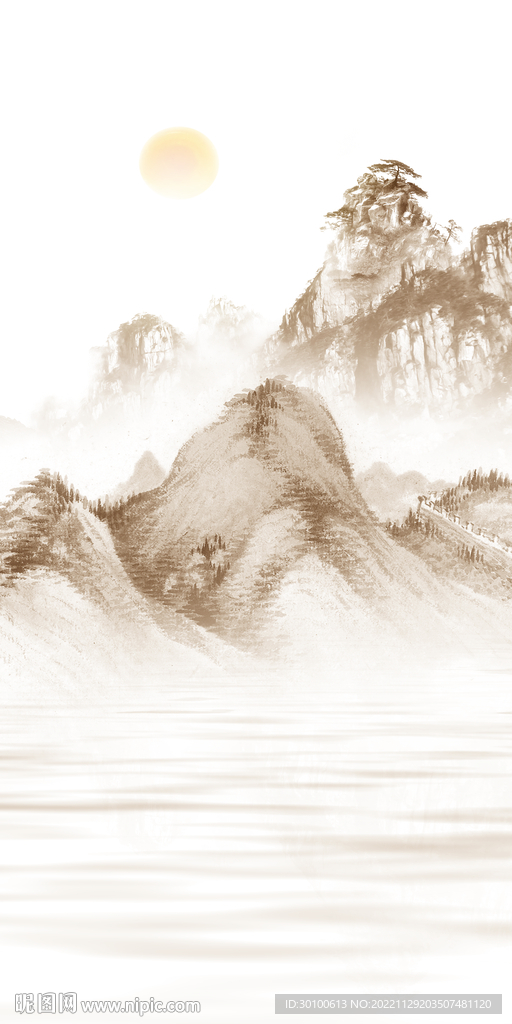 高端 人气玄关山水 TiF分层