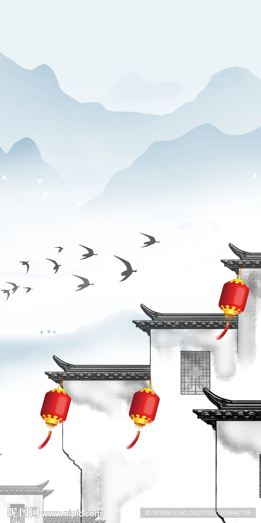 徽派 高端玄关山水 tiF分层