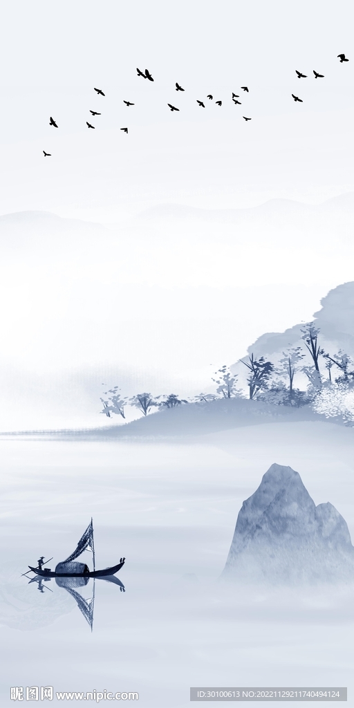 高档 高端玄关山水 tiF分层