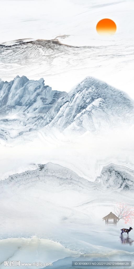 高清 高端玄关山水 tiF分层