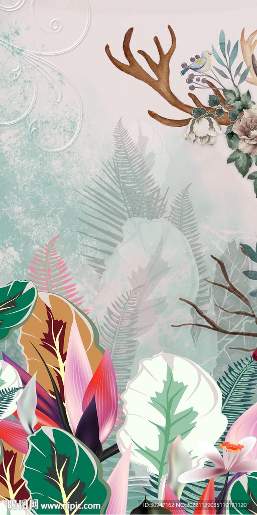 最新 大气新玄关画 TIF分层