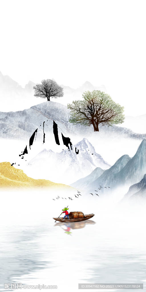 高端 意境新玄关画 TiF分层