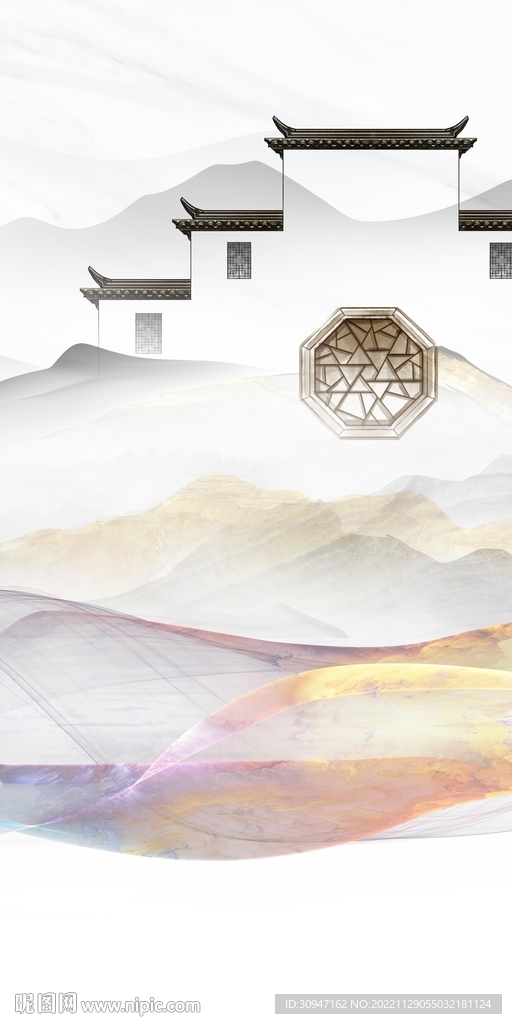 意境 新风景玄关画 TiF分层