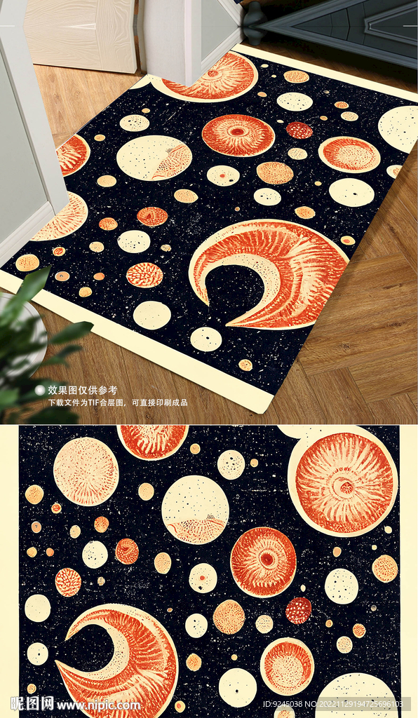 欧式复古轻奢花纹地垫地毯