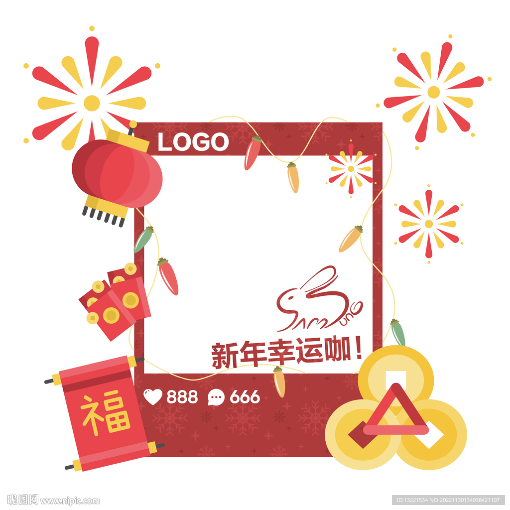 新年气氛橱窗贴