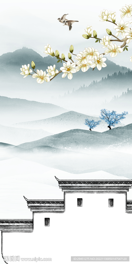 别墅 高端山水玄关 Tif分层