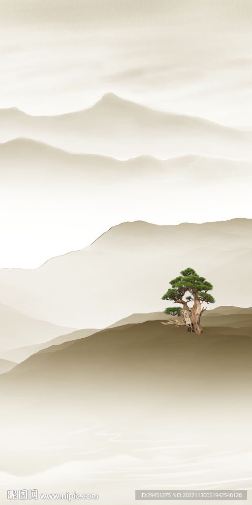 中式 高端山水玄关 Tif分层