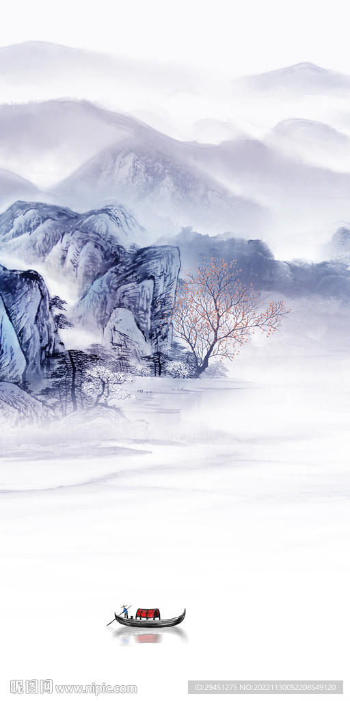 新中式高端山水玄关 Tif分层