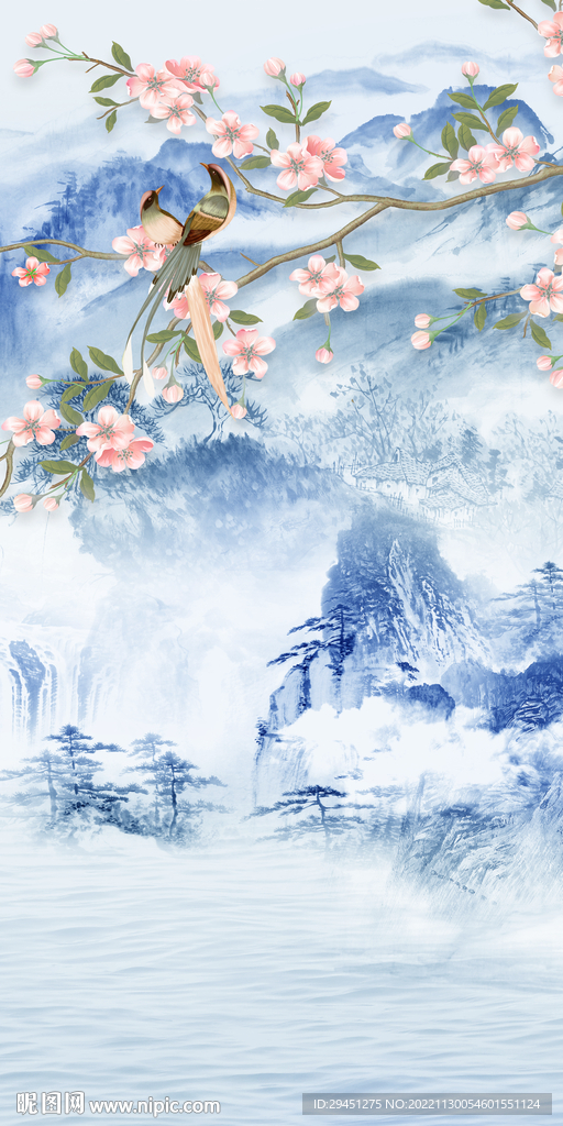 新品 高端山水玄关 Tif分层