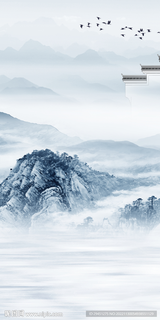 高清 高端山水玄关 Tif分层