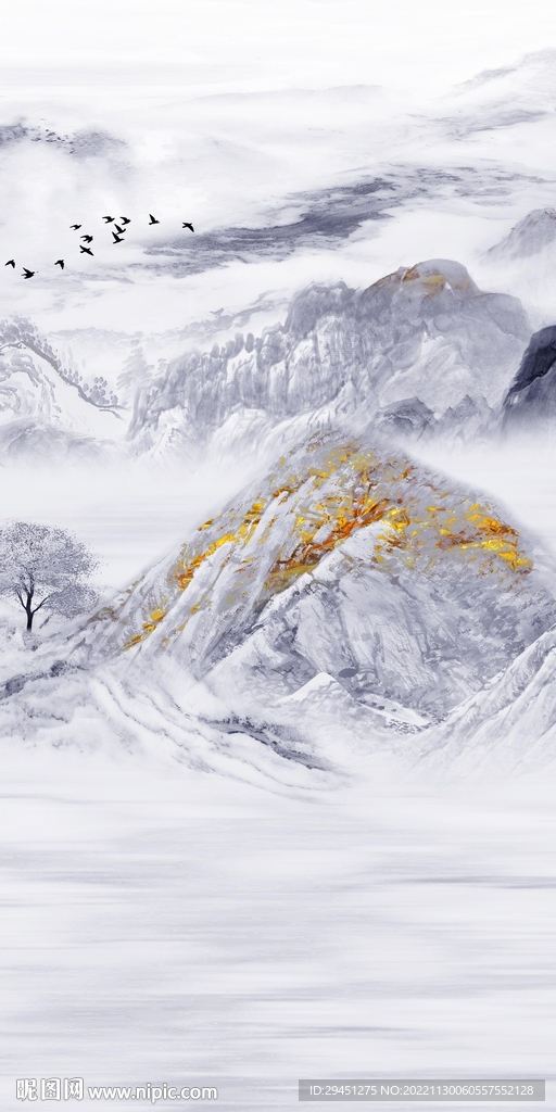 高端 中式现代玄关 Tif分层