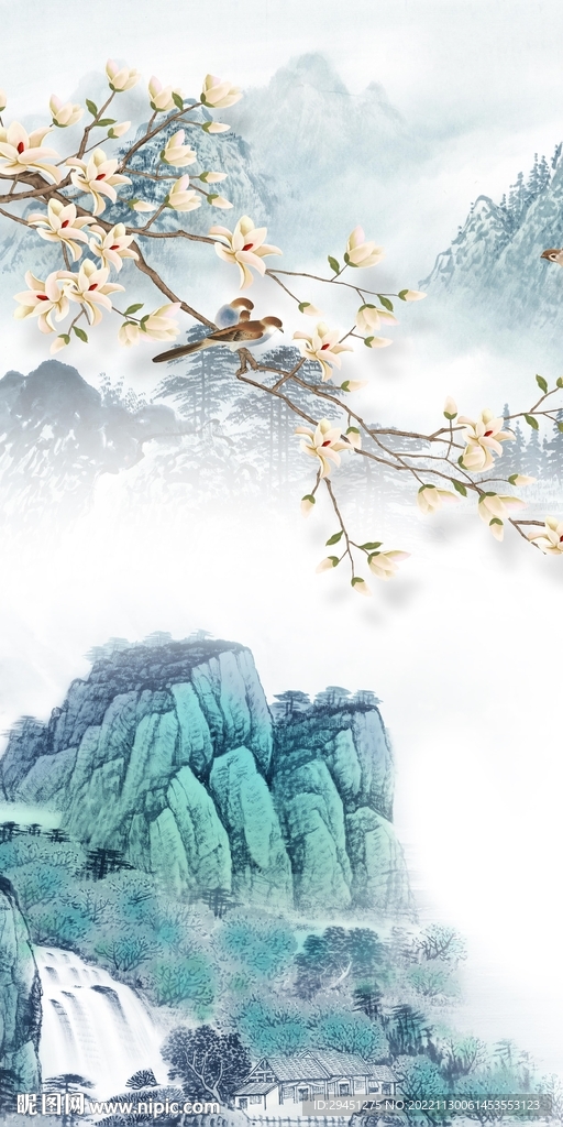 大气 中式现代玄关 Tif分层