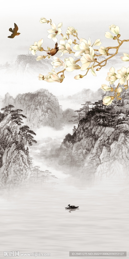 高档 中式现代玄关 Tif分层