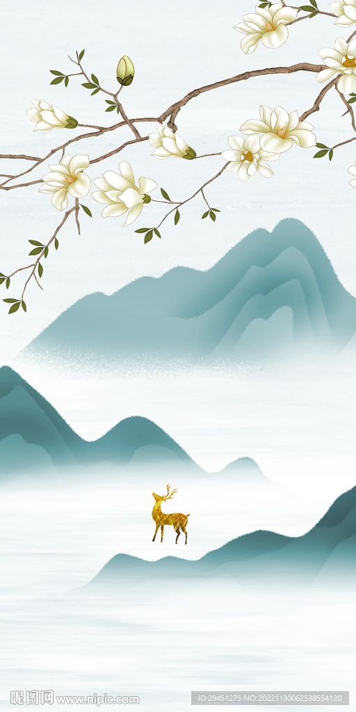 最新 山水风景玄关 Tif分层