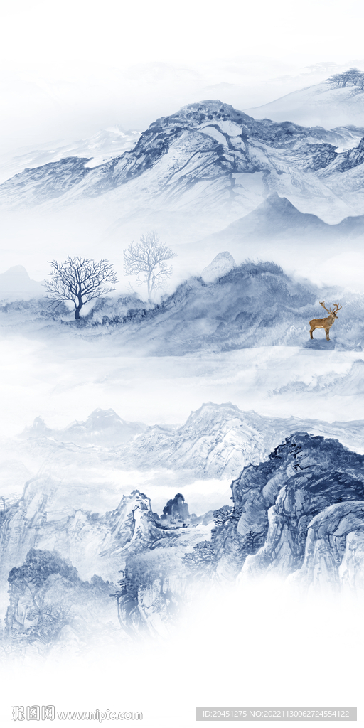 大气 山水风景玄关 Tif分层