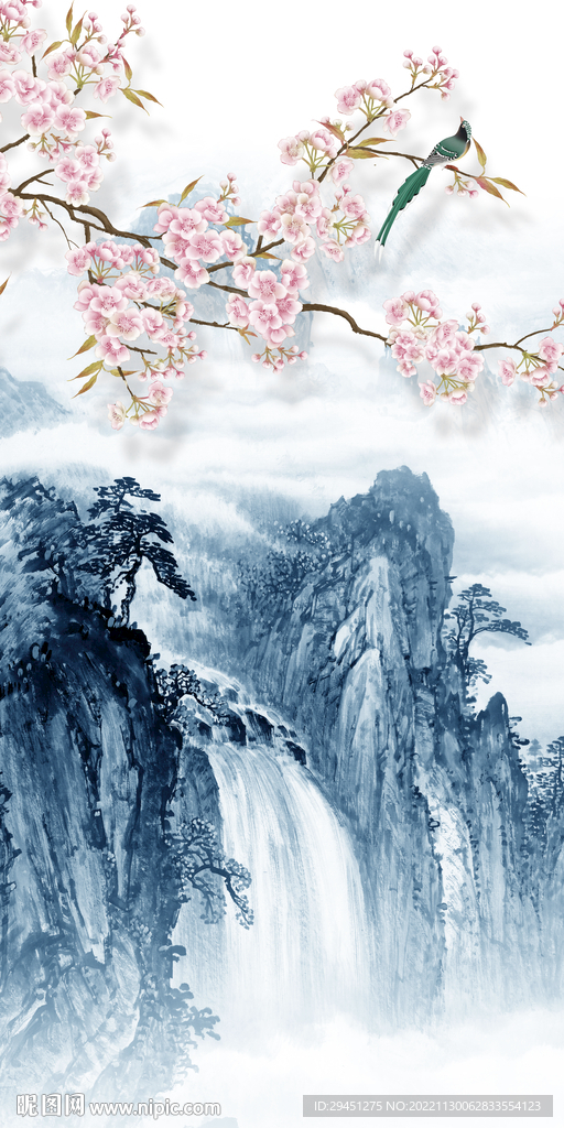 高端 山水风景玄关 Tif分层