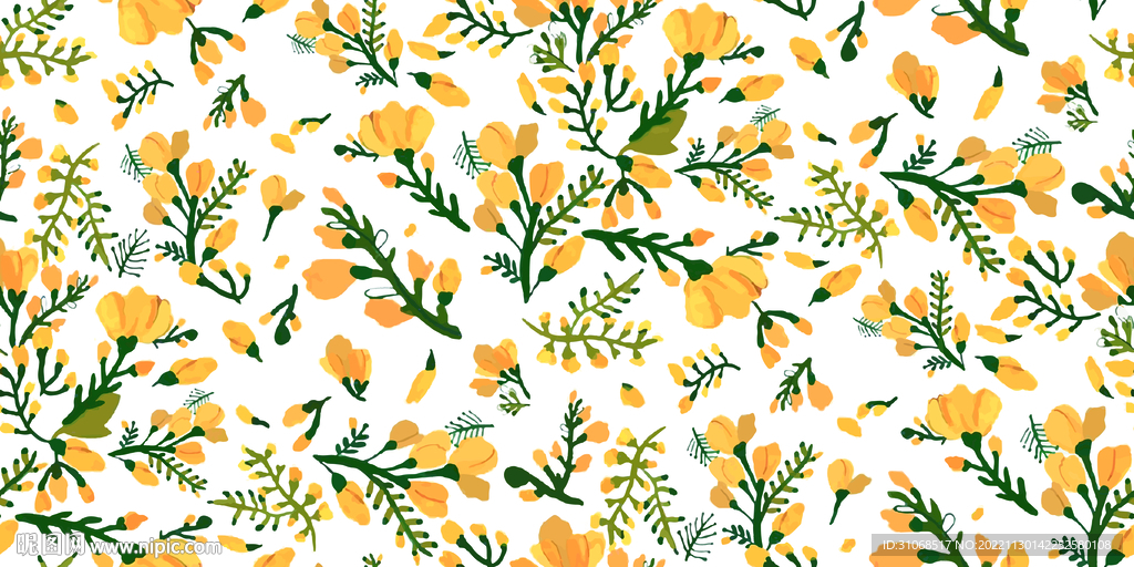 黄色花朵小碎花