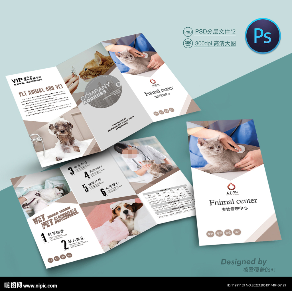 宠物医院三折页