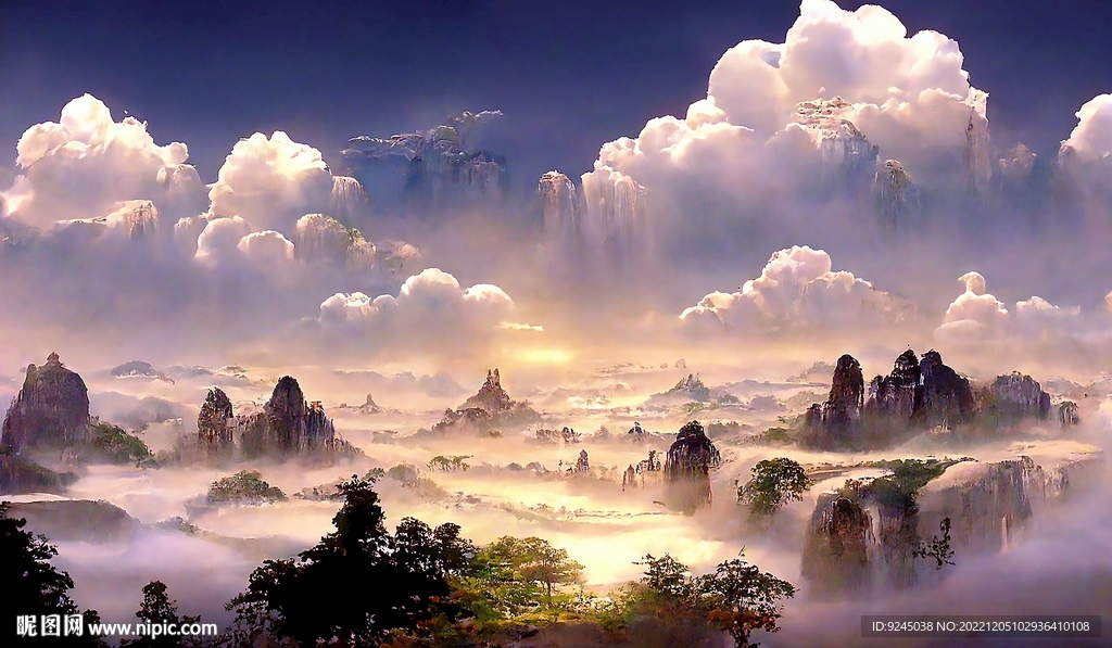 新中式山水艺术风景装饰画