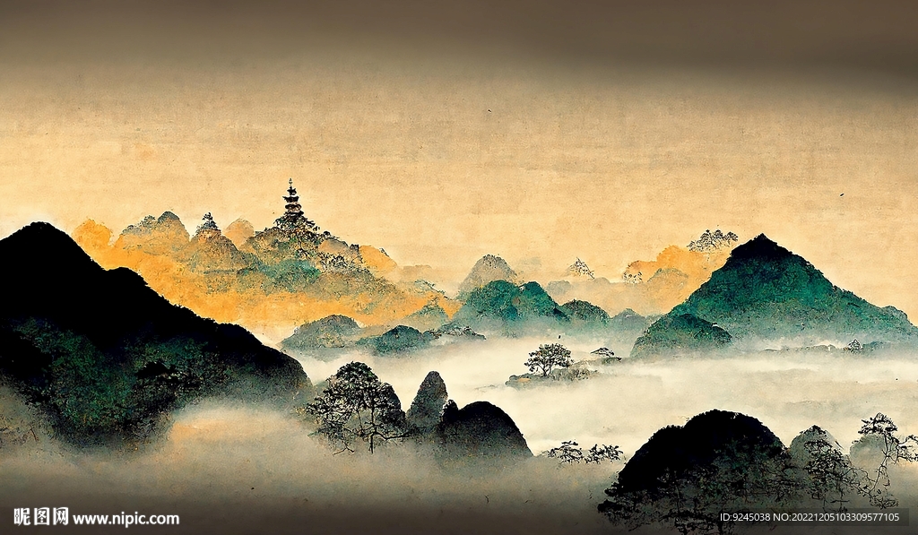 中国风现代创意山水装饰画