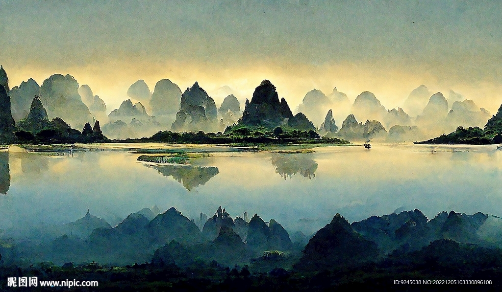 中国风现代创意山水装饰画