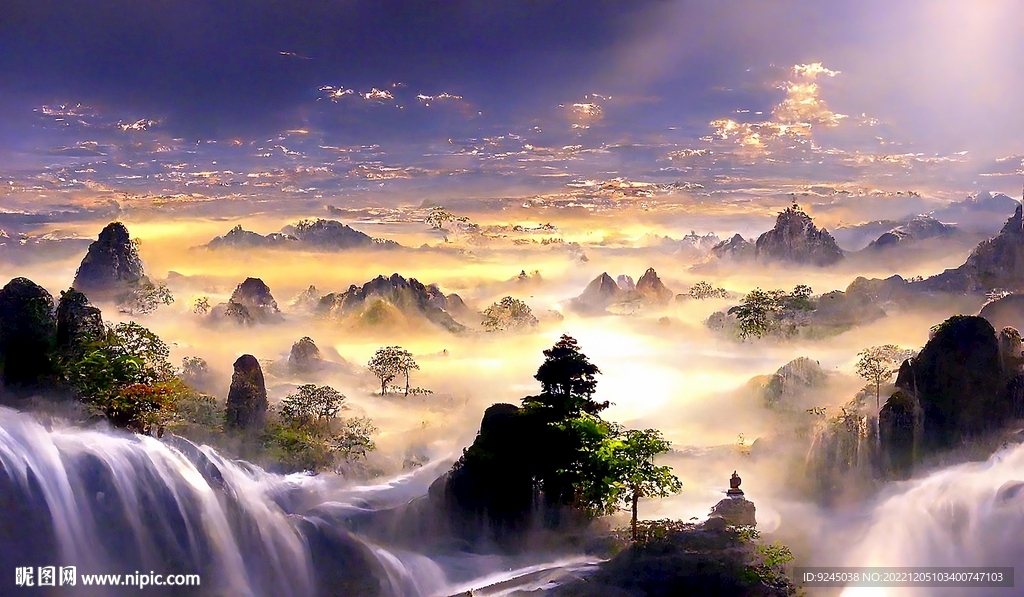 中国风现代创意山水装饰画