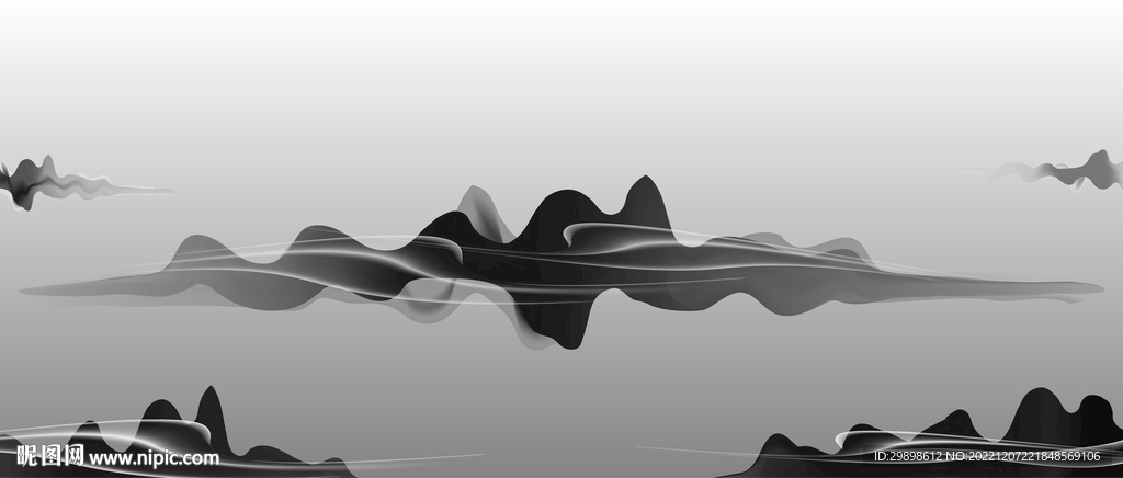 抽象水墨画意境山水写意中国画