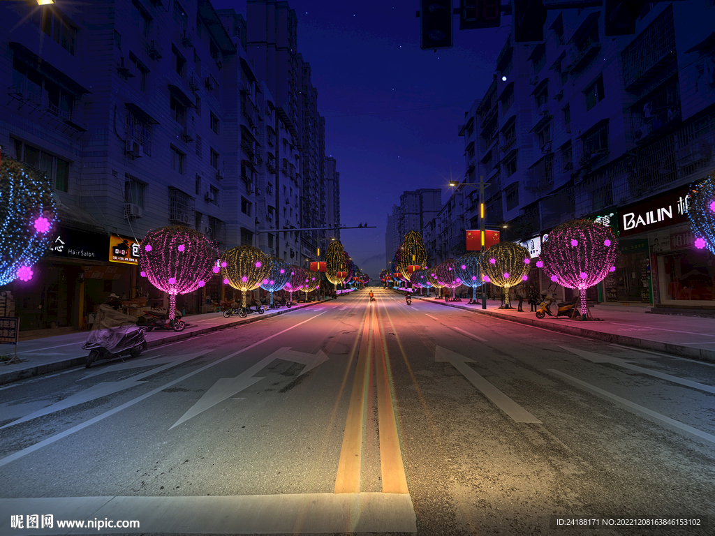 春节街道亮化PSD分层效果