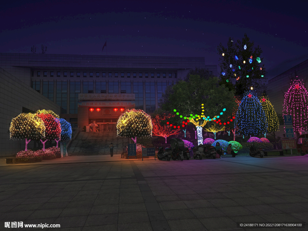 春节街道亮化PSD分层效果 