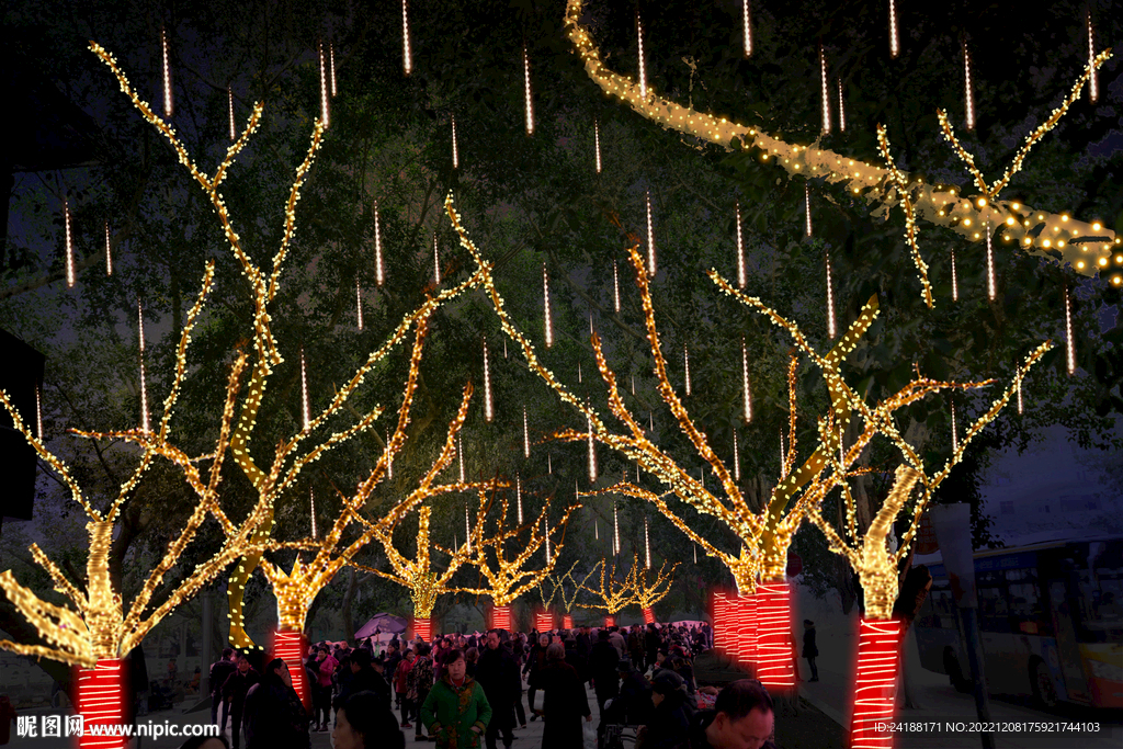 春节街道亮化 PSD分层效果 